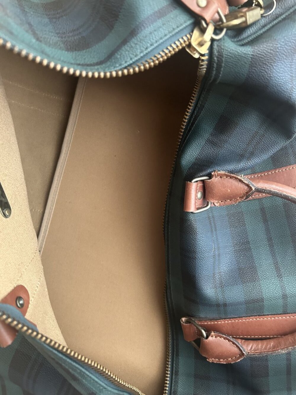Polo Ralph Lauren Heritage “Black Watch” Tartan Canvas Vintage Large Duffel Bag - Picture 6 of 16